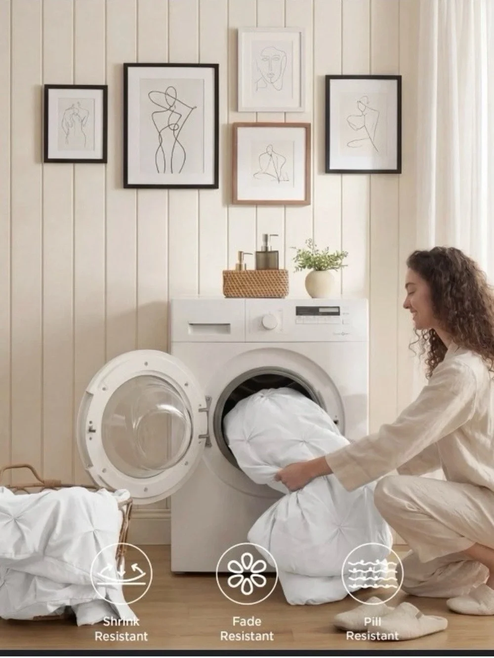 Classic White Pintuck Comforter Set - Soft Elegant Bedding King Size 7 pc